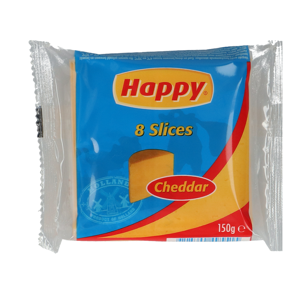 Product Cheddar Cheese Happy Sliced 45% 150g Image