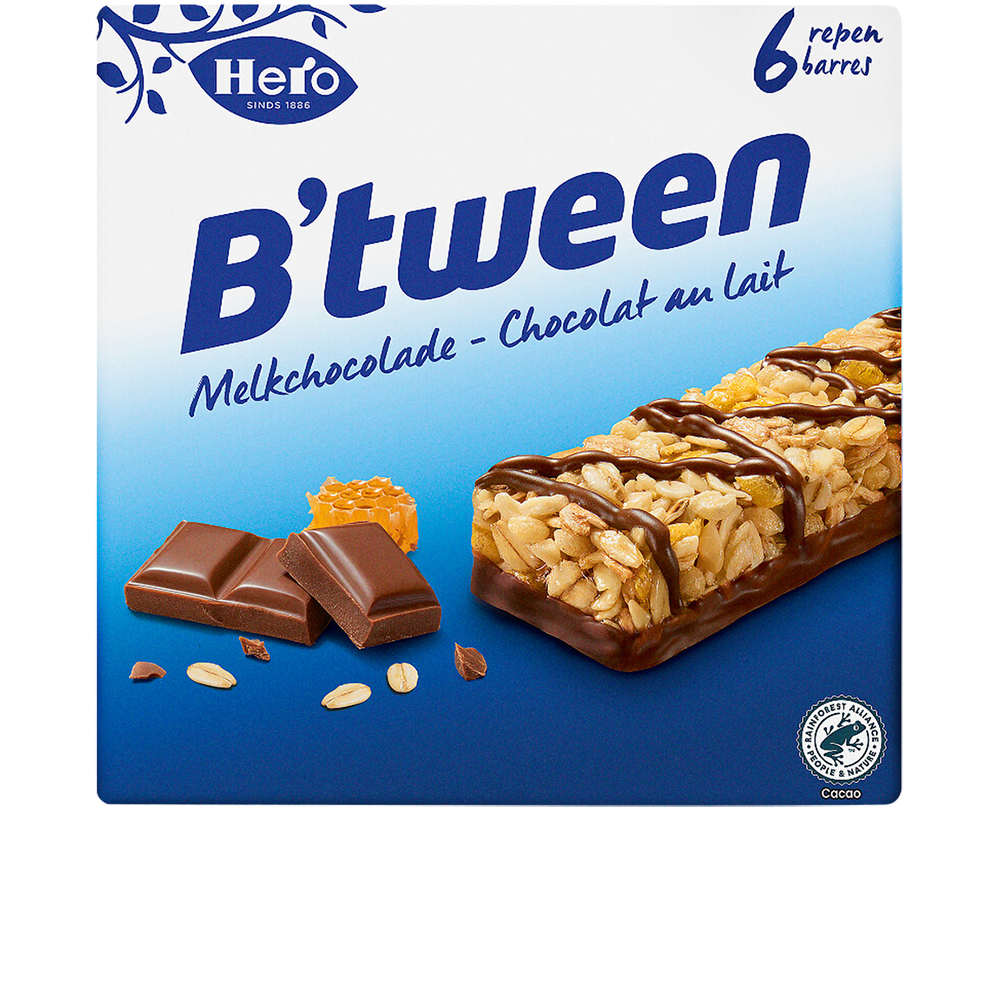 Product B'Tween Cereal Bar Milk Chocolate 25g Image