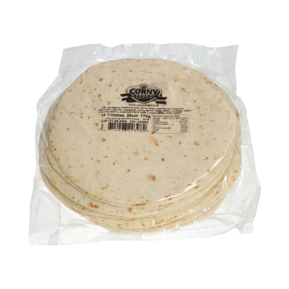 Product Tortillas Corny Bakers Ø 20 cm 18 x +/- 43 g  Image