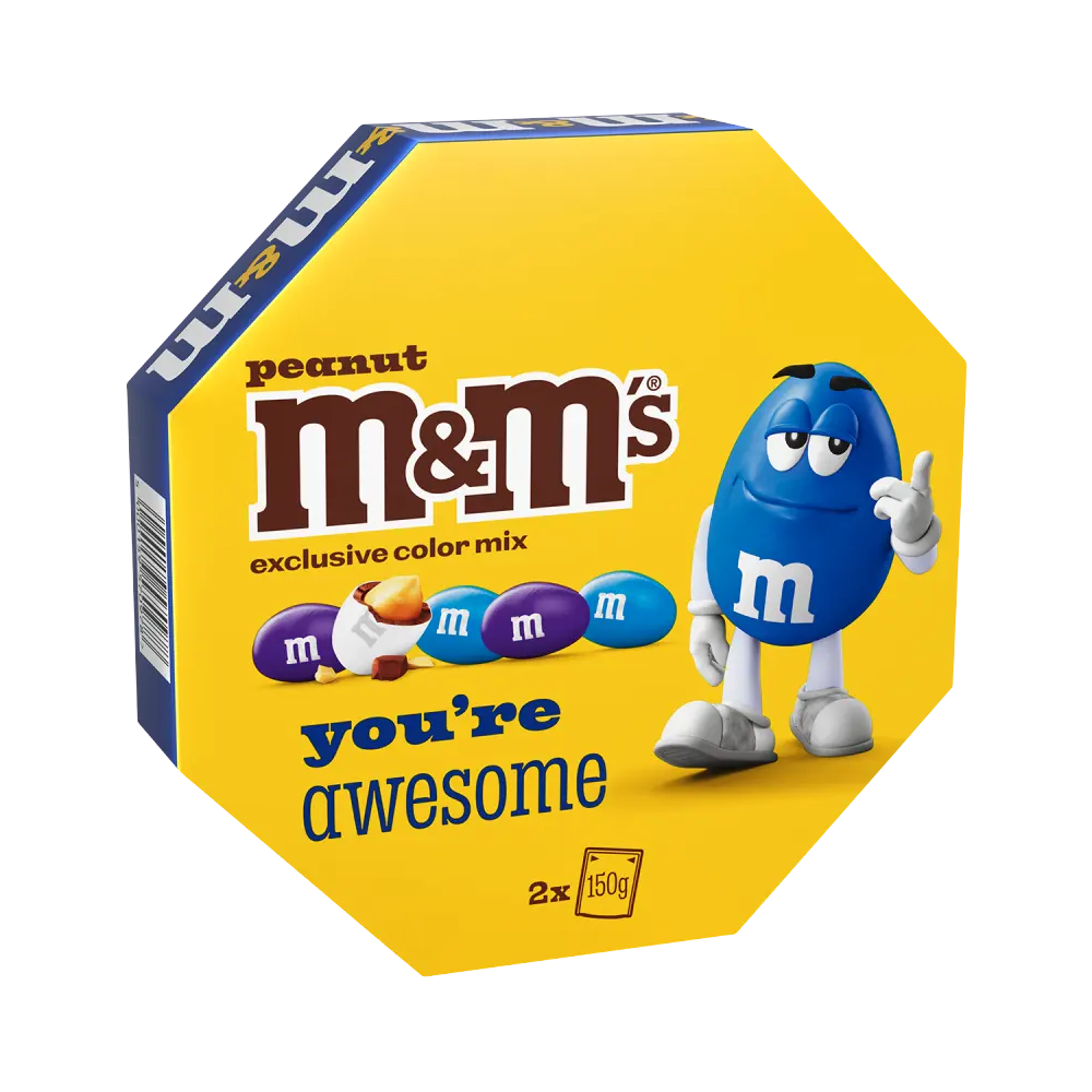 M&M's Peanut Centerpiece You're Awesome Range Blue-White-Purple 2x150 g