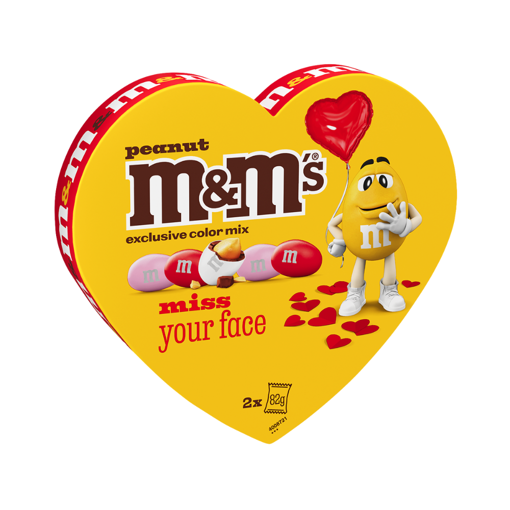 Product M&M's Peanut Flatpack Heart 2 x 82 g Image