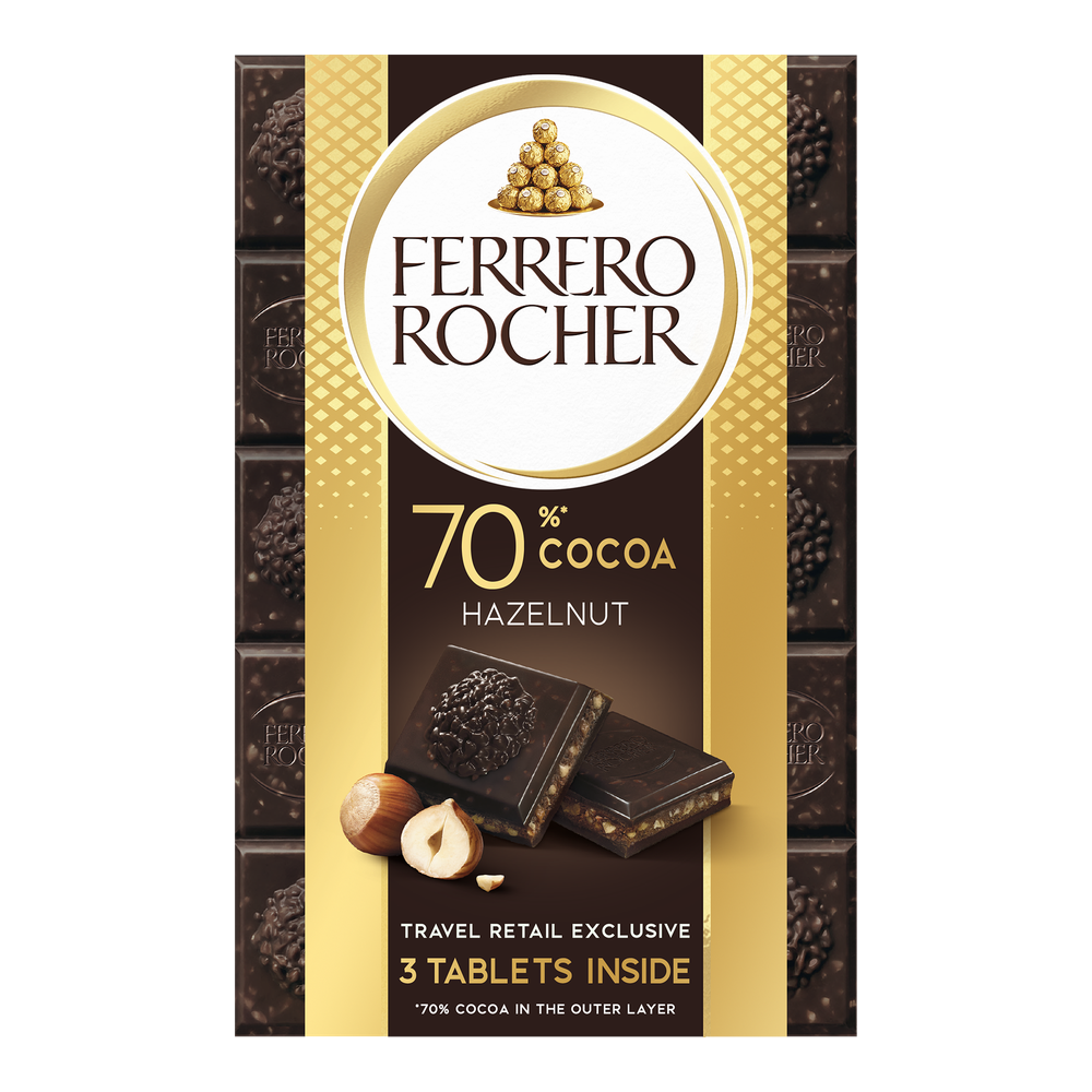 Product Hazelnut Chocolate Bar Ferrero Rocher 70% Cocoa T(90x3) Image