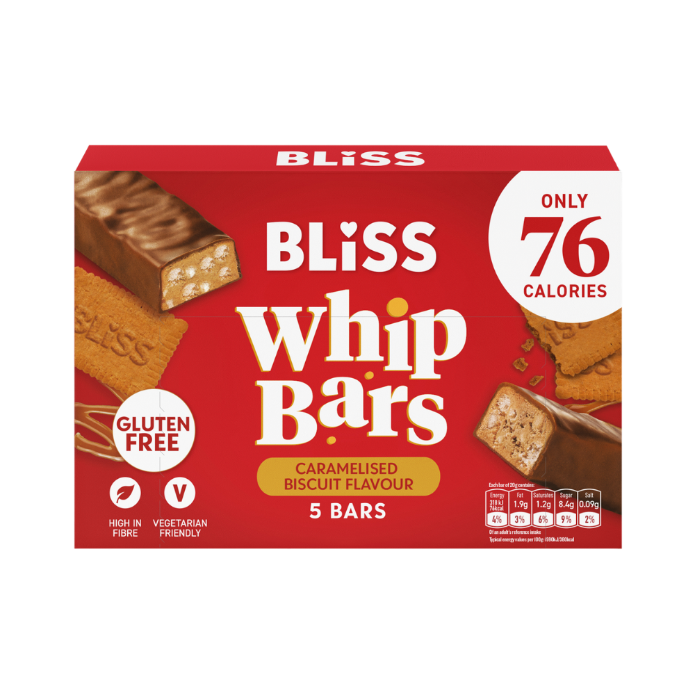 Product Bliss Whip Bars Caramelised Biscuit Flavour 5x20 g Image