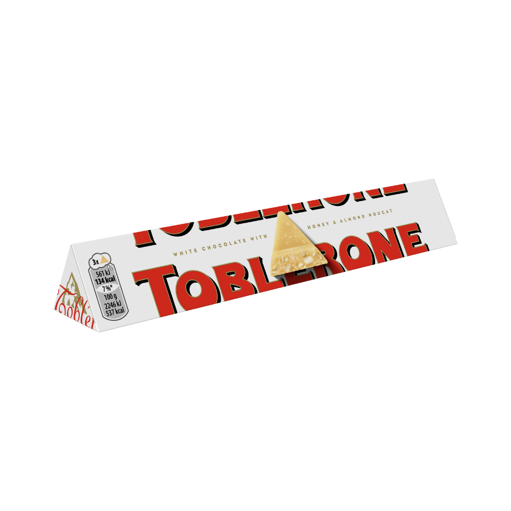 Product Toblerone White Chocolate with Honey & Almond Nougat 100g Image