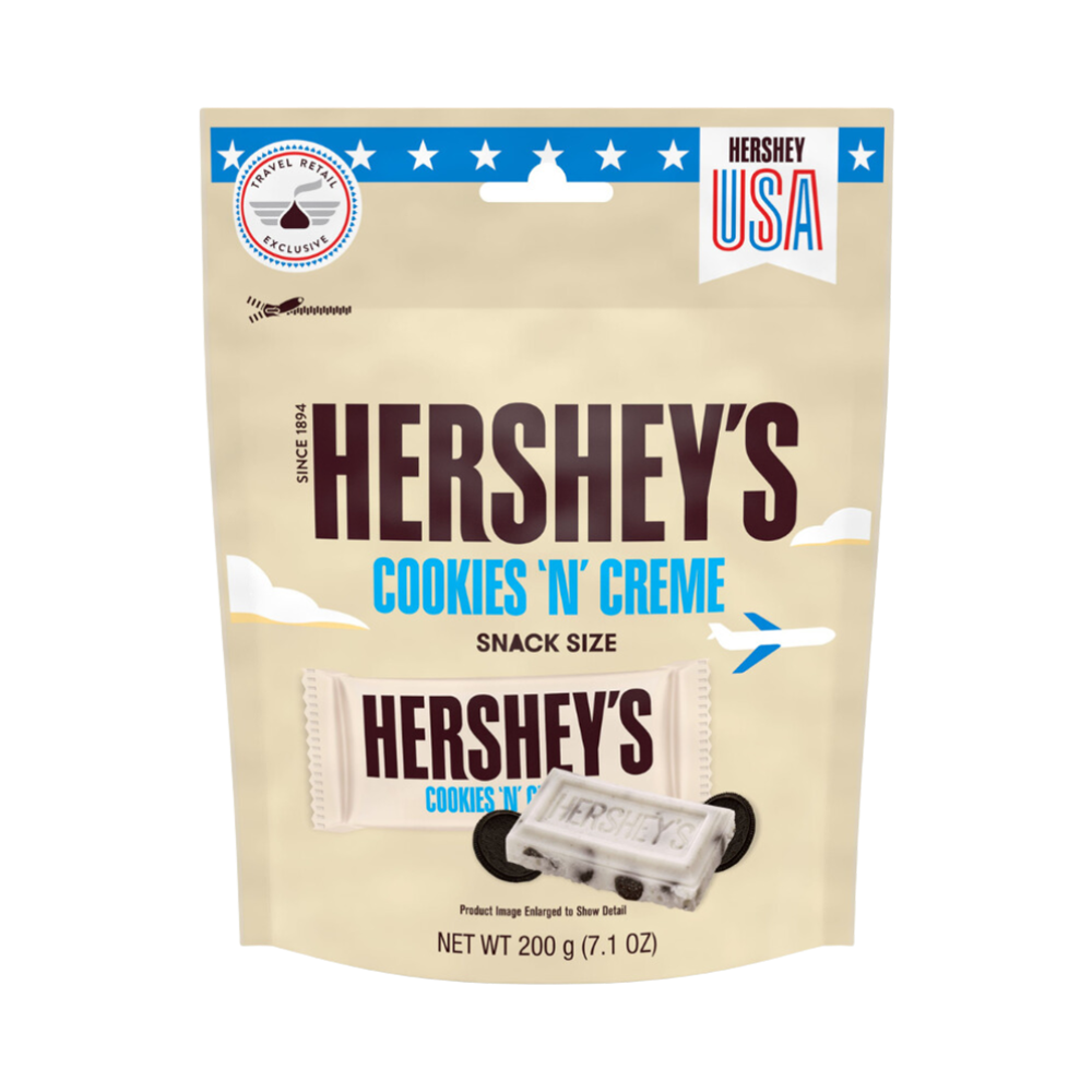 Product White Chocolate Hershey's Cookies 'N' Creme Snack Size 200g Image