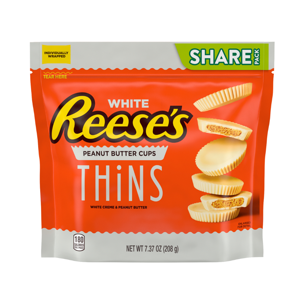 Product White Chocolate Reese's Peanut Butter Cups Thins 208g Image