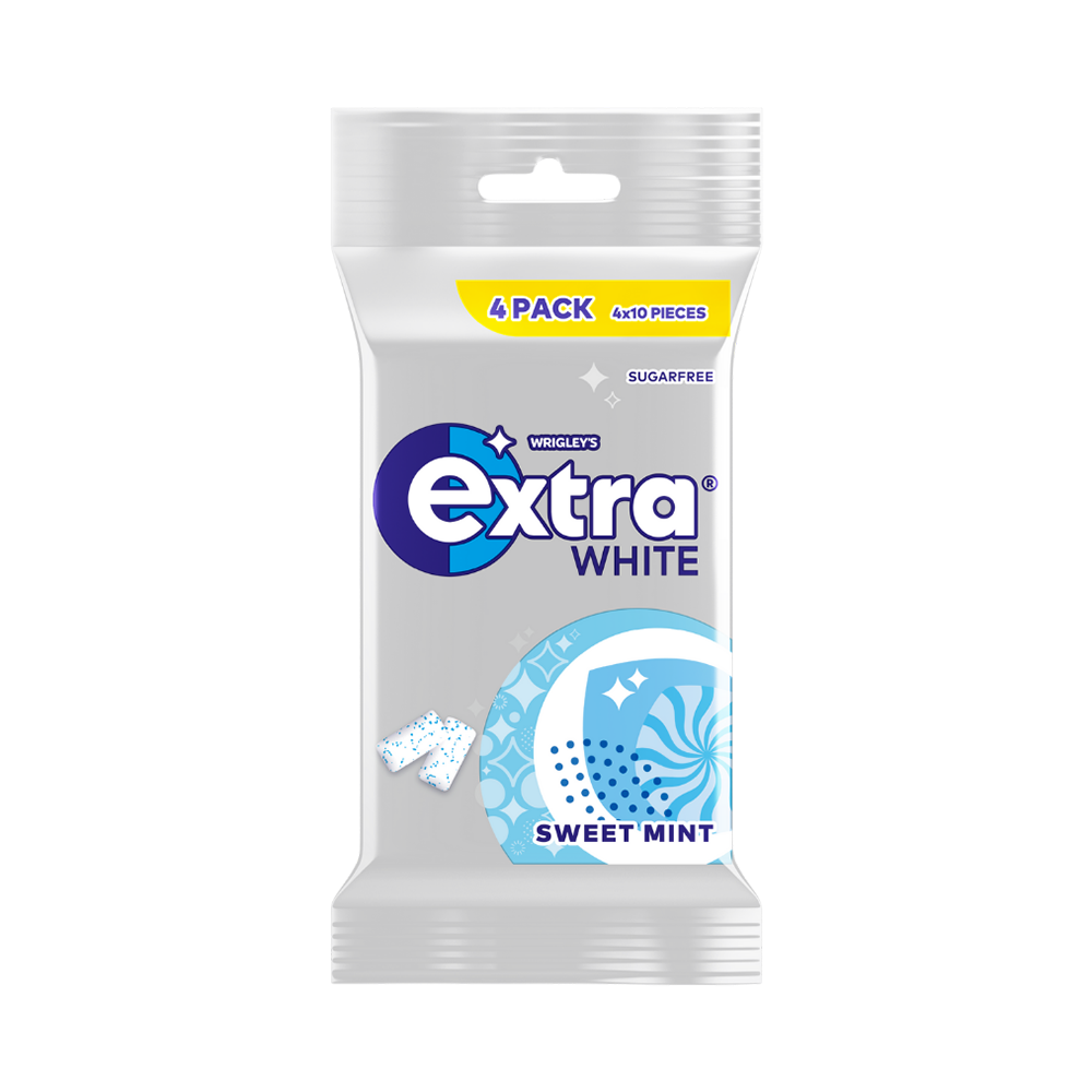 Product Chewing Gum Wrigley's Extra White Sweet Mint Sugarfree 4-pack 56g Image