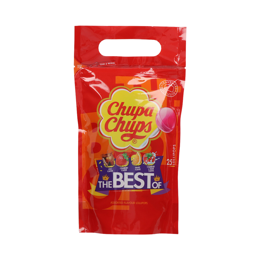 Product Lollipop Chupa Chups The Best Of 25 Assorted Flavours Pouch Bag 300g Image