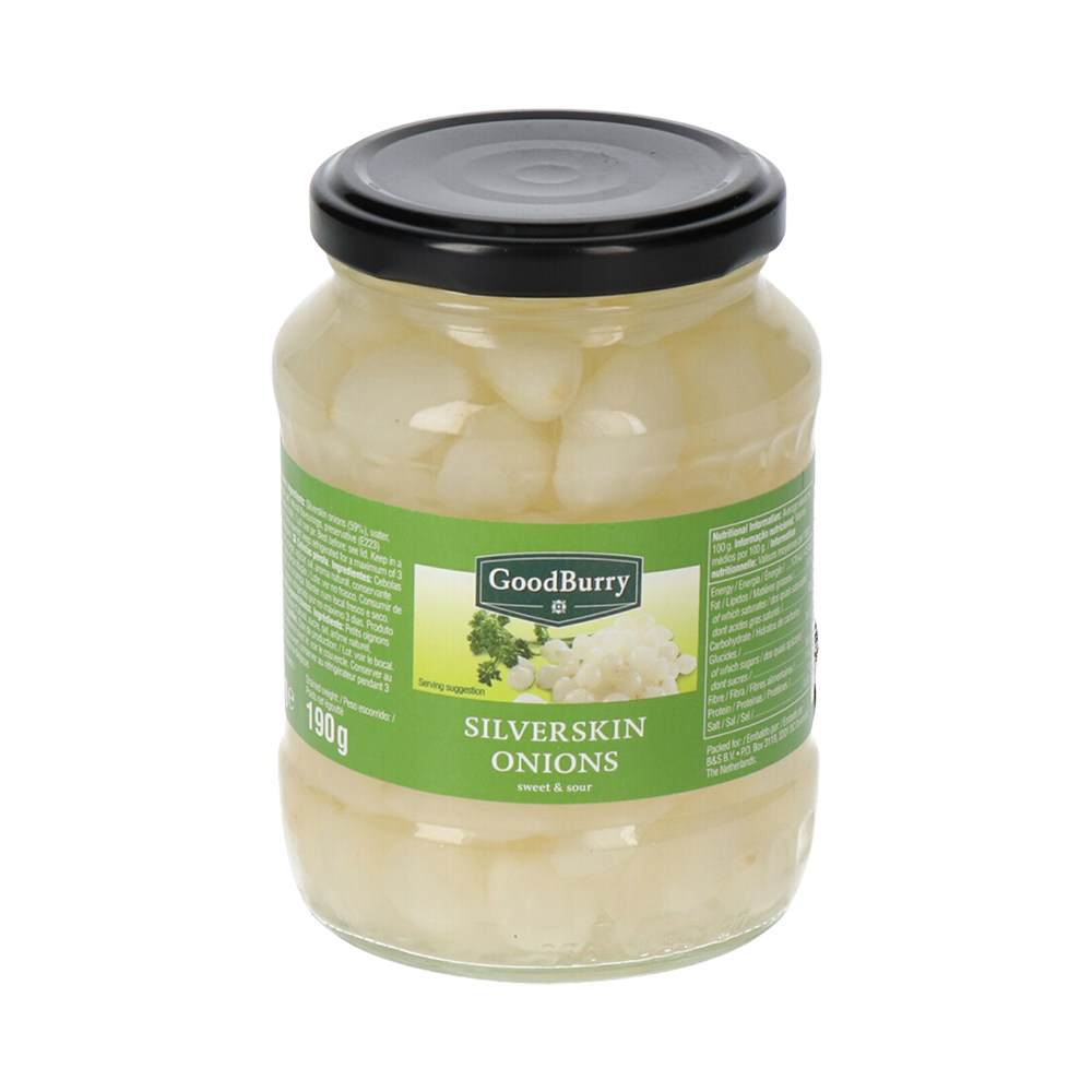 Silverskin Onions GoodBurry Sweet/Sour 320g