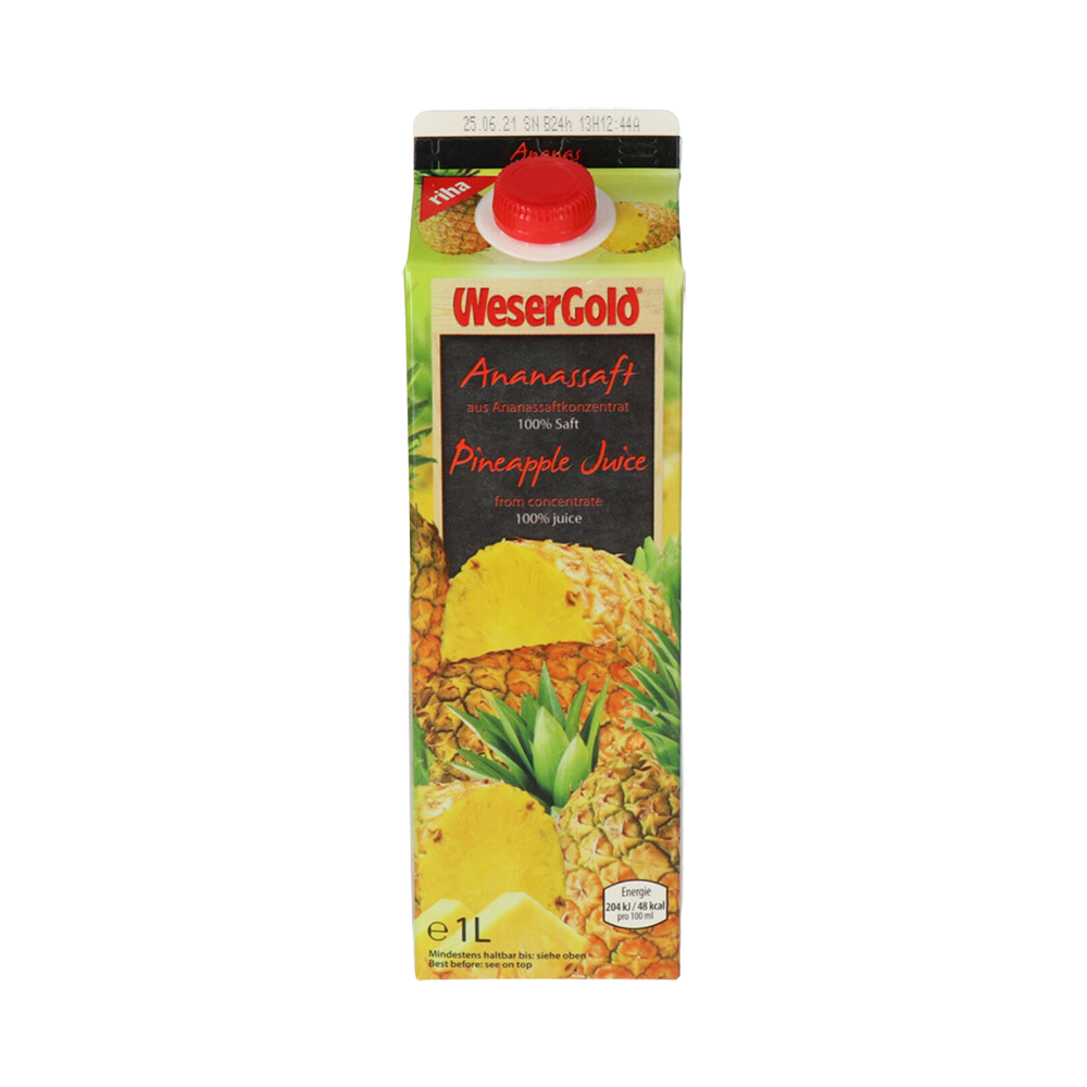 Product Juice Pineapple Wesergold 100% Juice Recap 1L Image