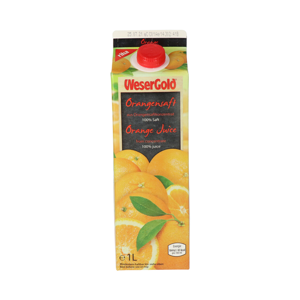 Orange Juice Wesergold 100% Juice Recap 1L