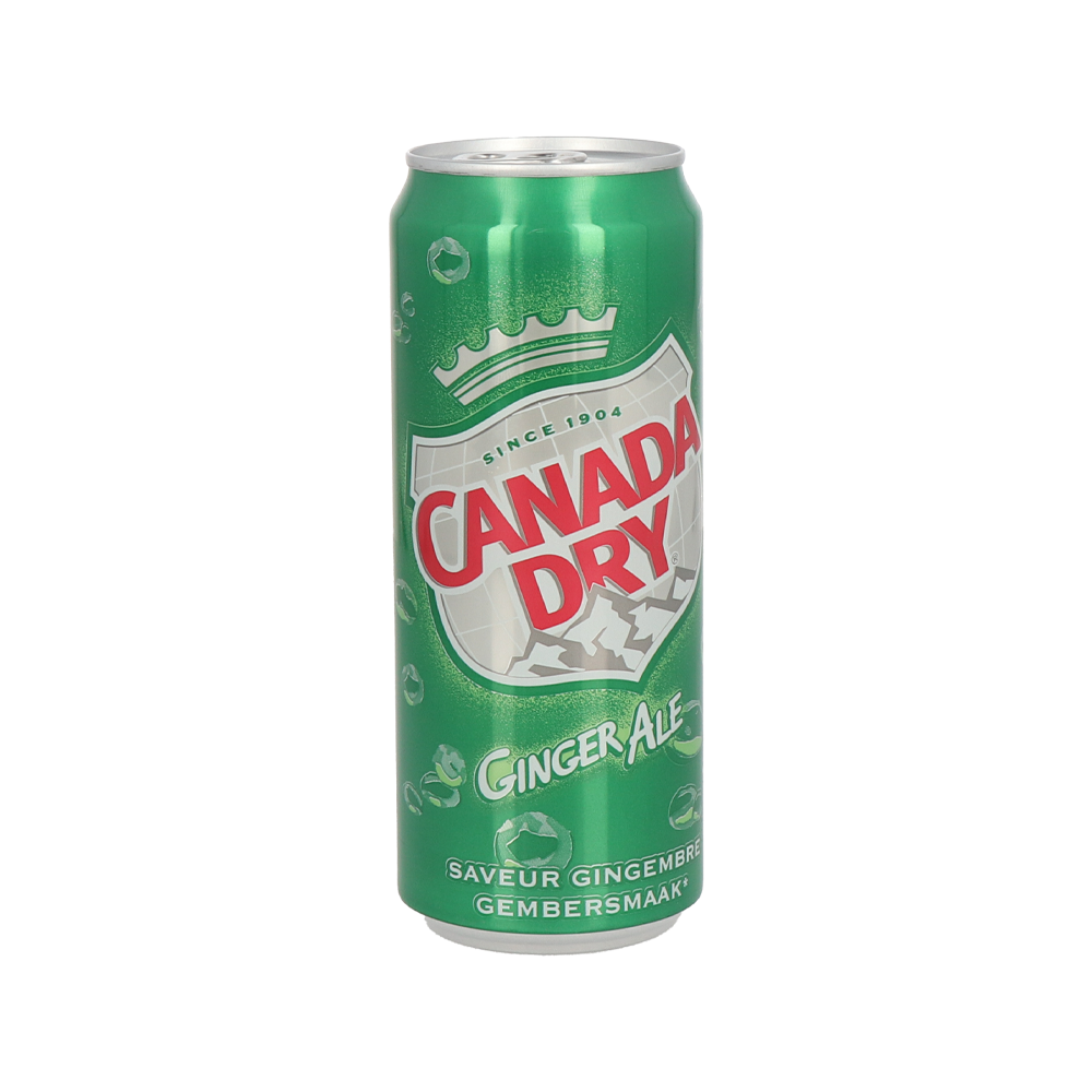 Ginger Ale Soft Drinks Canada Dry  Sleek Can Deposit NL Logo 33cl