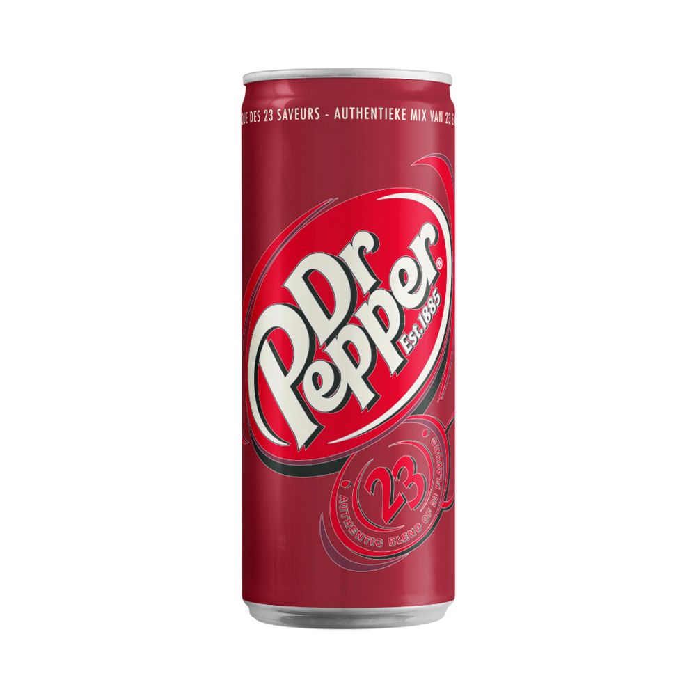 Product Soft Drinks Dr. Pepper Sleek Can Deposit NL Logo 33cl Image