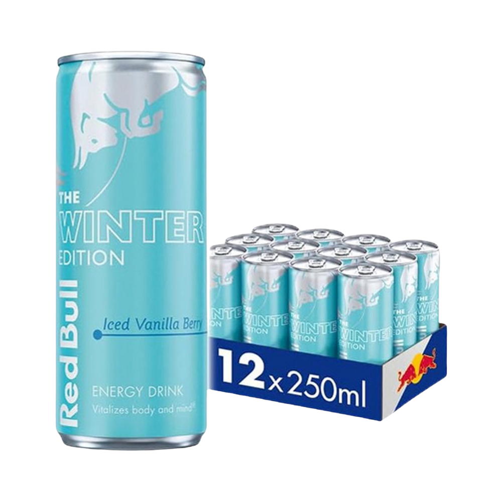 Red Bull Energy Drink The Winter Edition Iced Vanilla Berry Flavour Deposit NL Logo