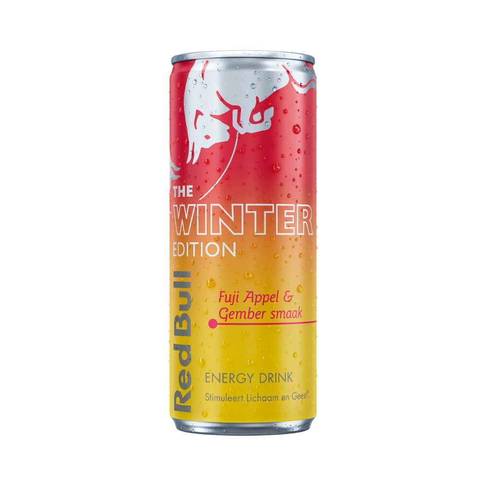 Red Bull Energy Drink The Winter Edition Fuji Apple & Ginger Flavour Deposit NL Logo