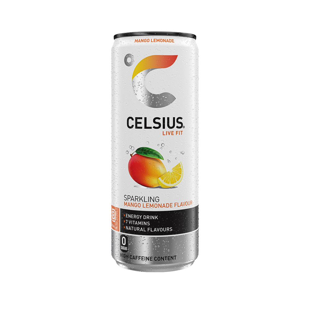 Celsius Energy Drink Mango Lemonade Deposit NL Logo