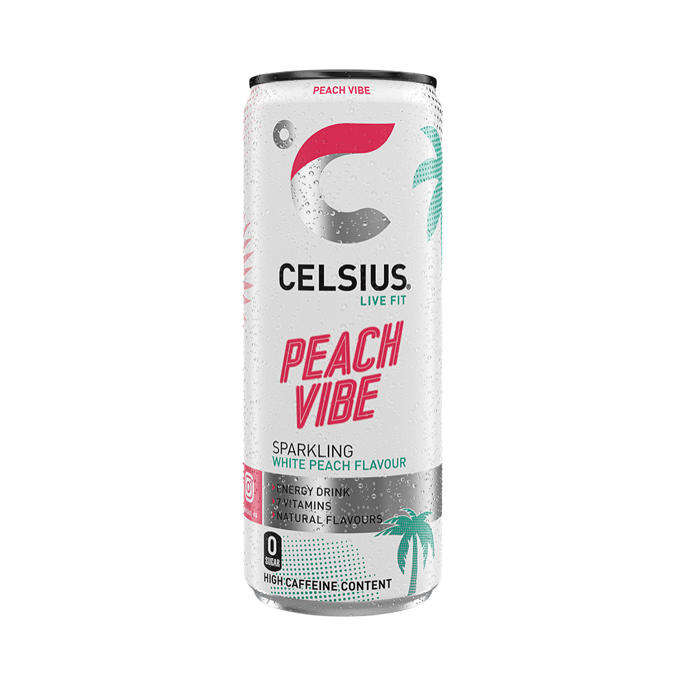 Product Celsius Energy Drink Peach Vibe Deposit NL Logo Image