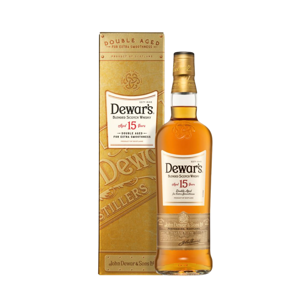 Product Dewar's Whisky Double Aged for Extra Smoothness Aged 15 Years + GB 1L Image