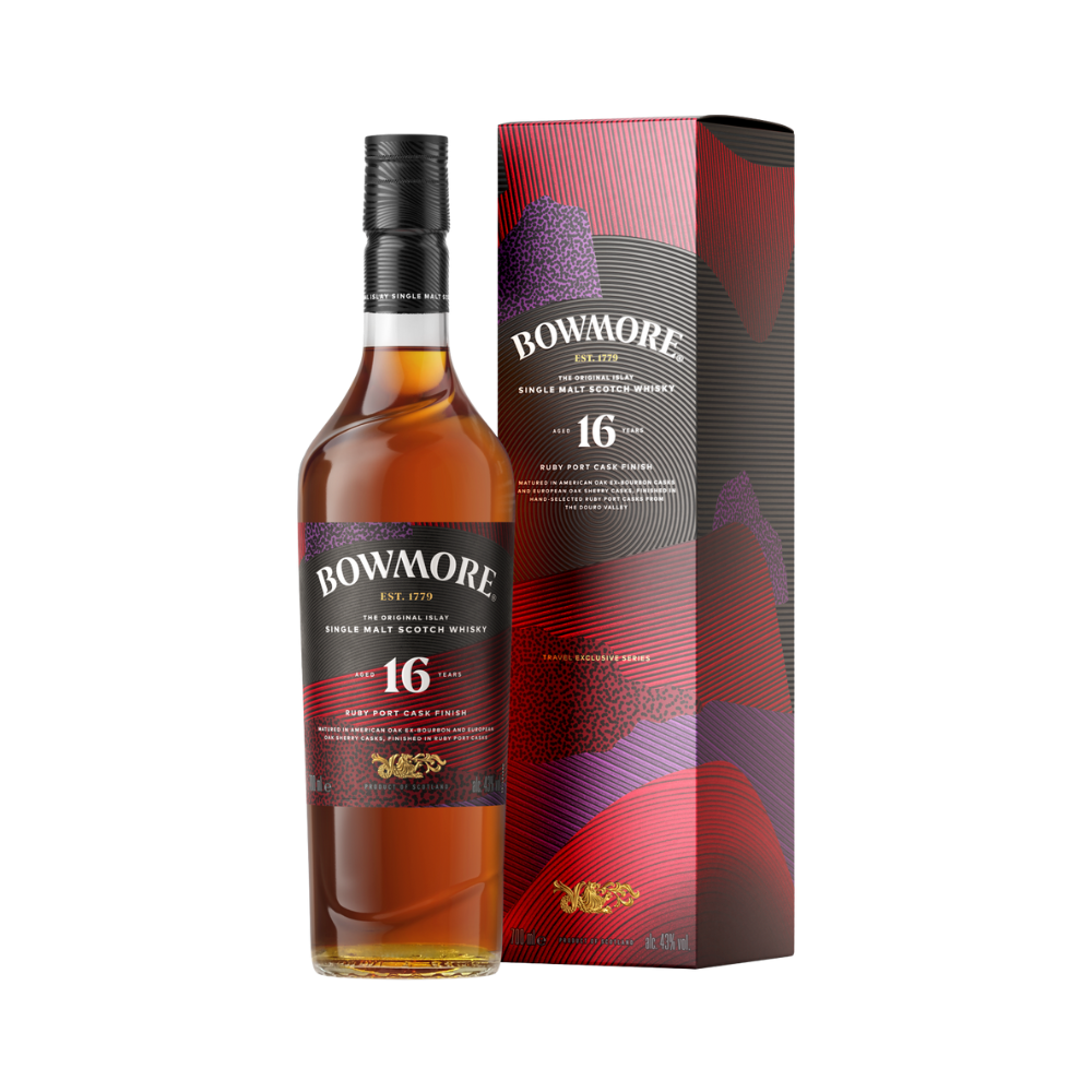 Bowmore Whisky Ruby Port Cask Finish 16 Years + GB