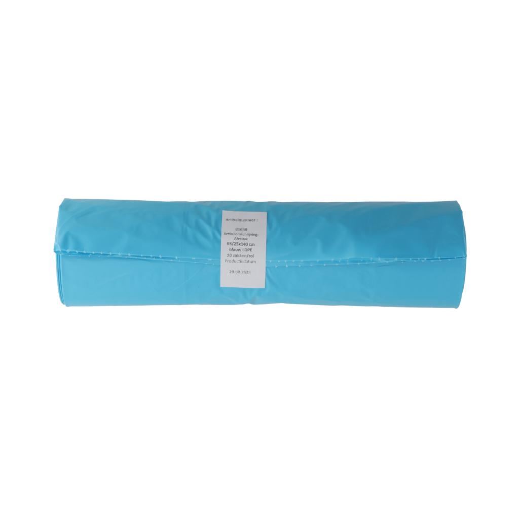 Product Bin Liners Bunzl LDPE 65/25 x 140 cm 50my 240 Liter Blue Image