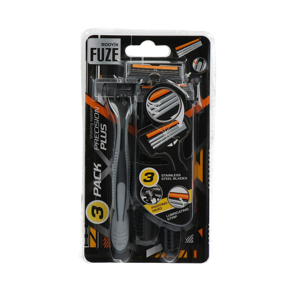 Disposable Razors Body-X Men Comfort with Triple Stainless Steel Blades 3 Pack 