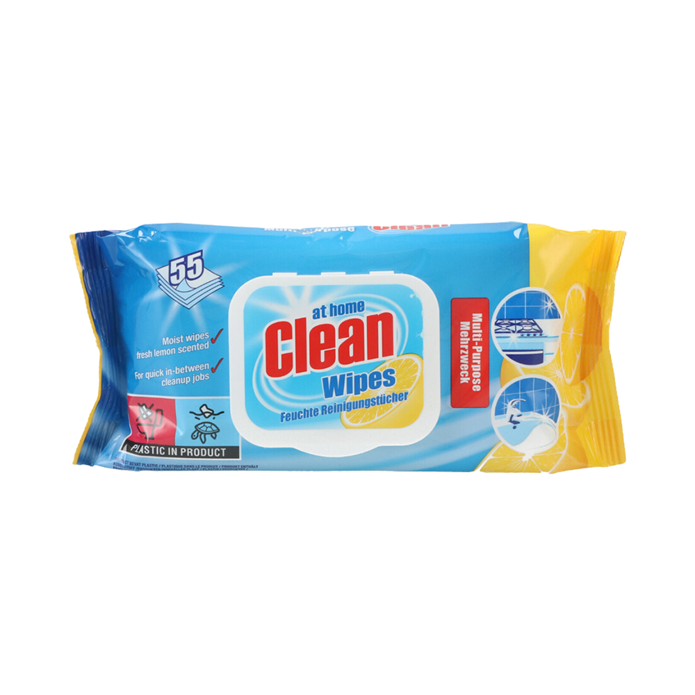 Product Cleaning Wipes At Home Clean Lemon 55Sheet Image